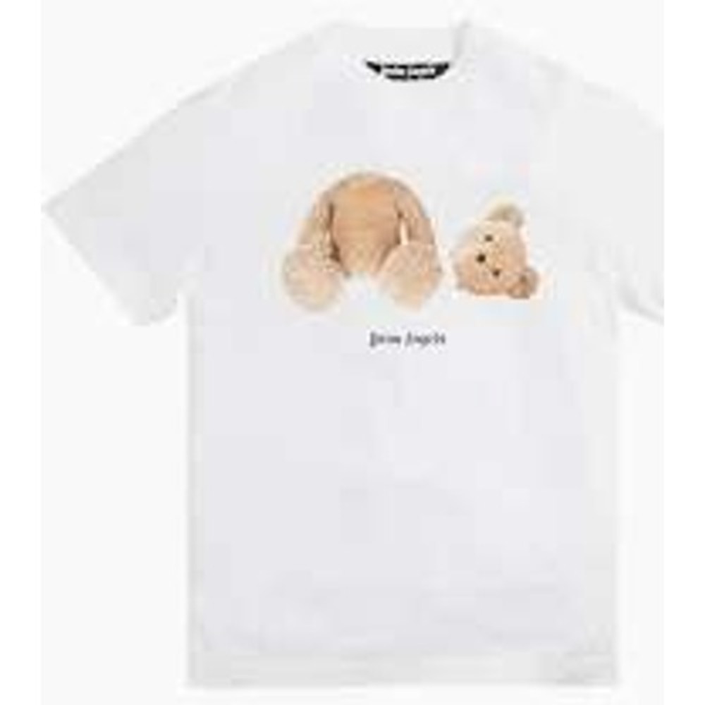 Palm Angels White Kill the Bear Graphic T-Shirt‎ Gothic Logo PMCB011S20384031 L